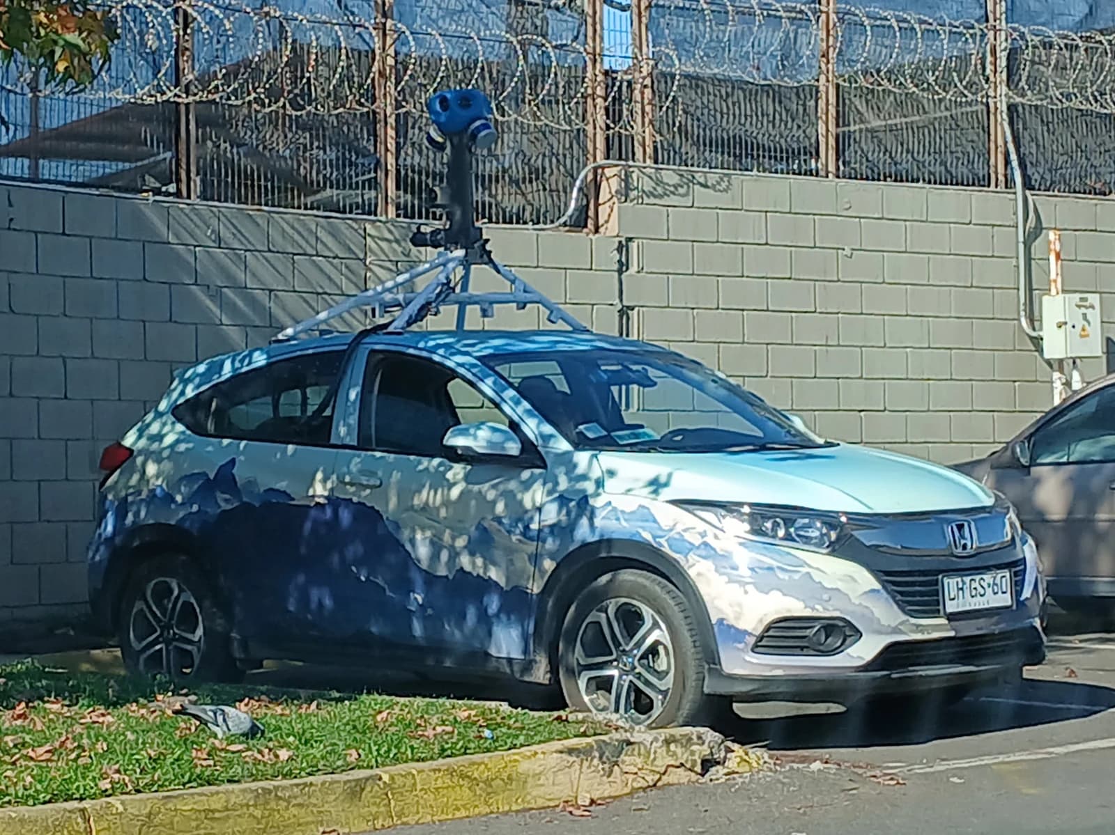 Google Street View car with a camera array on its roof parked in Chile.