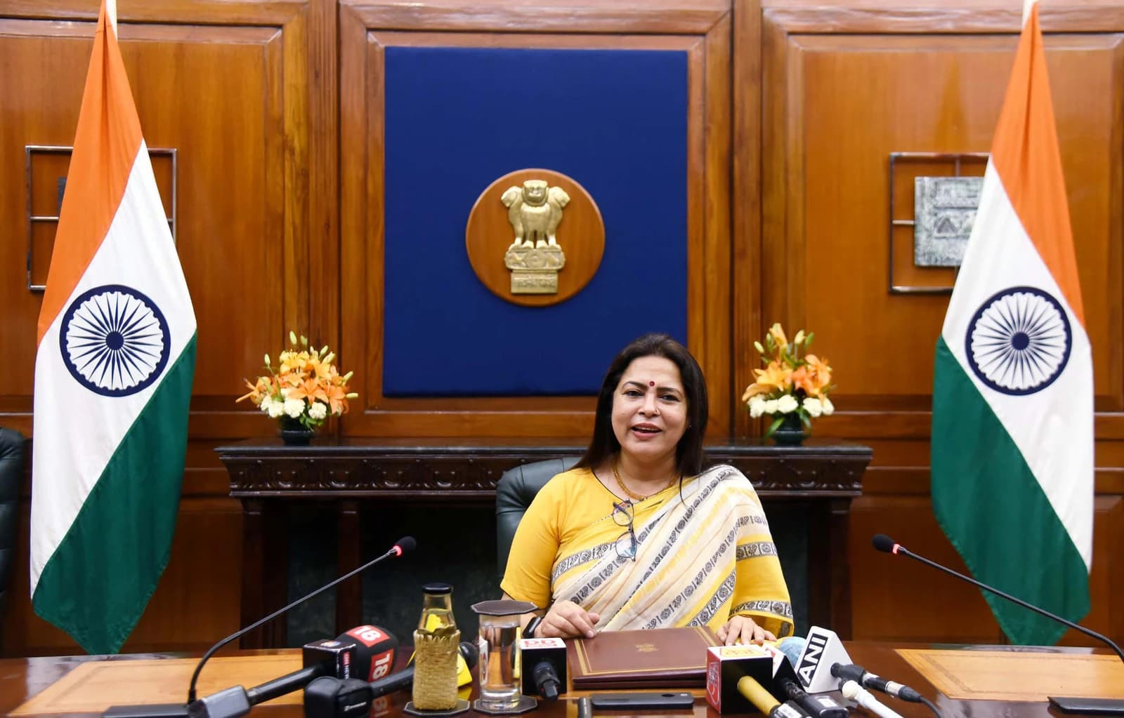 Smt. Meenakashi Lekhi, Minister of State for External Affairs, takes charge in New Delhi.