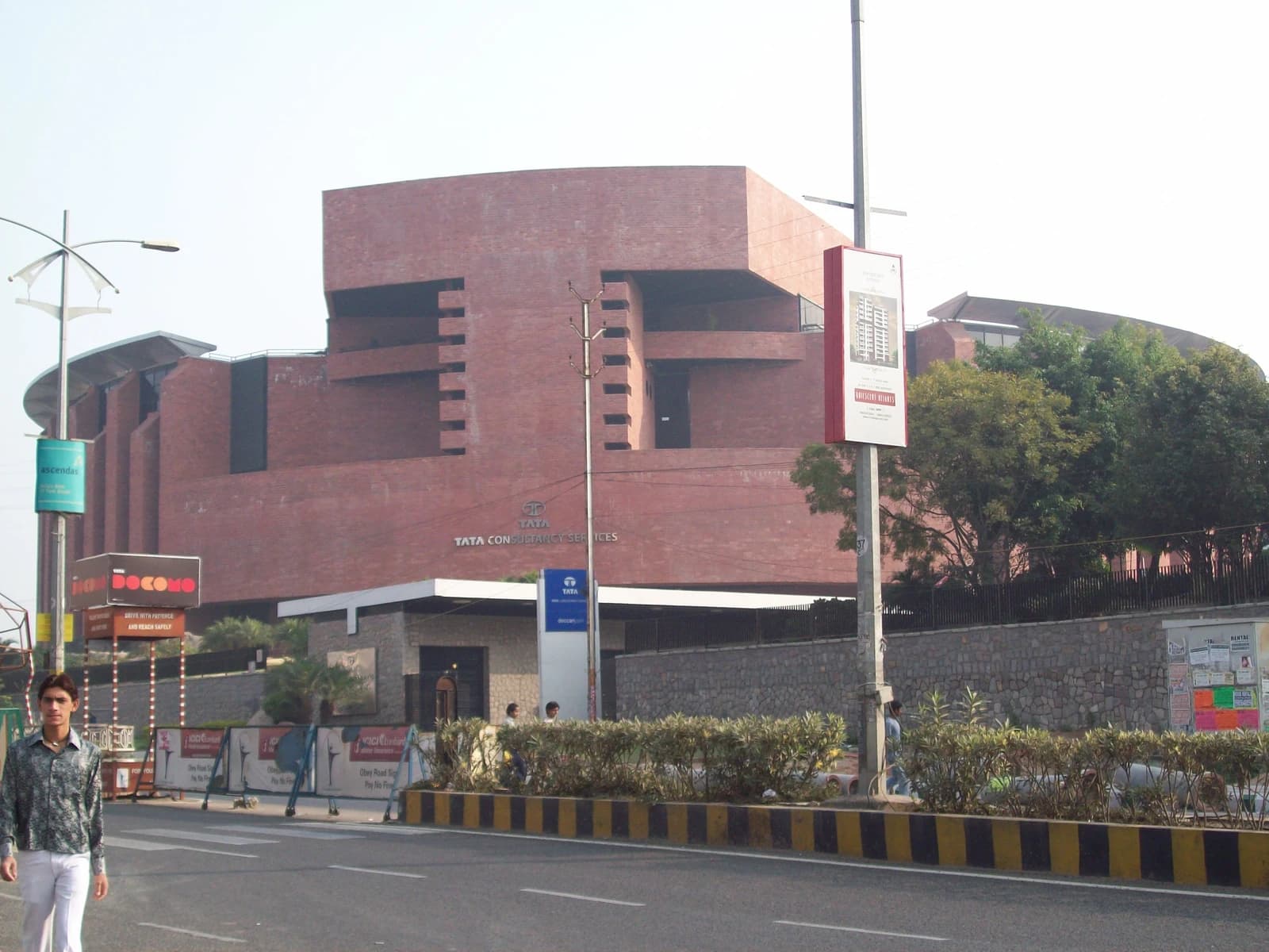 Exterior view of Tata Consultancy Services office building in Madhapur, Hyderabad.