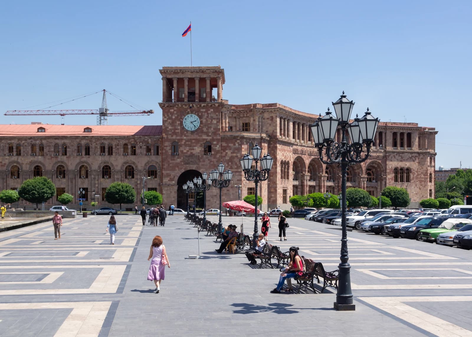 Government House, official seat of the Government of Armenia, under a clear sky.
