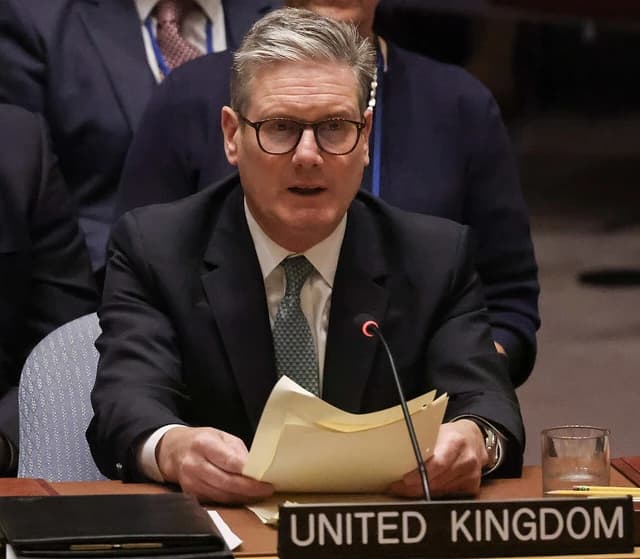 Keir Starmer, Prime Minister, speaking at the United Nations Security Council in New York.
