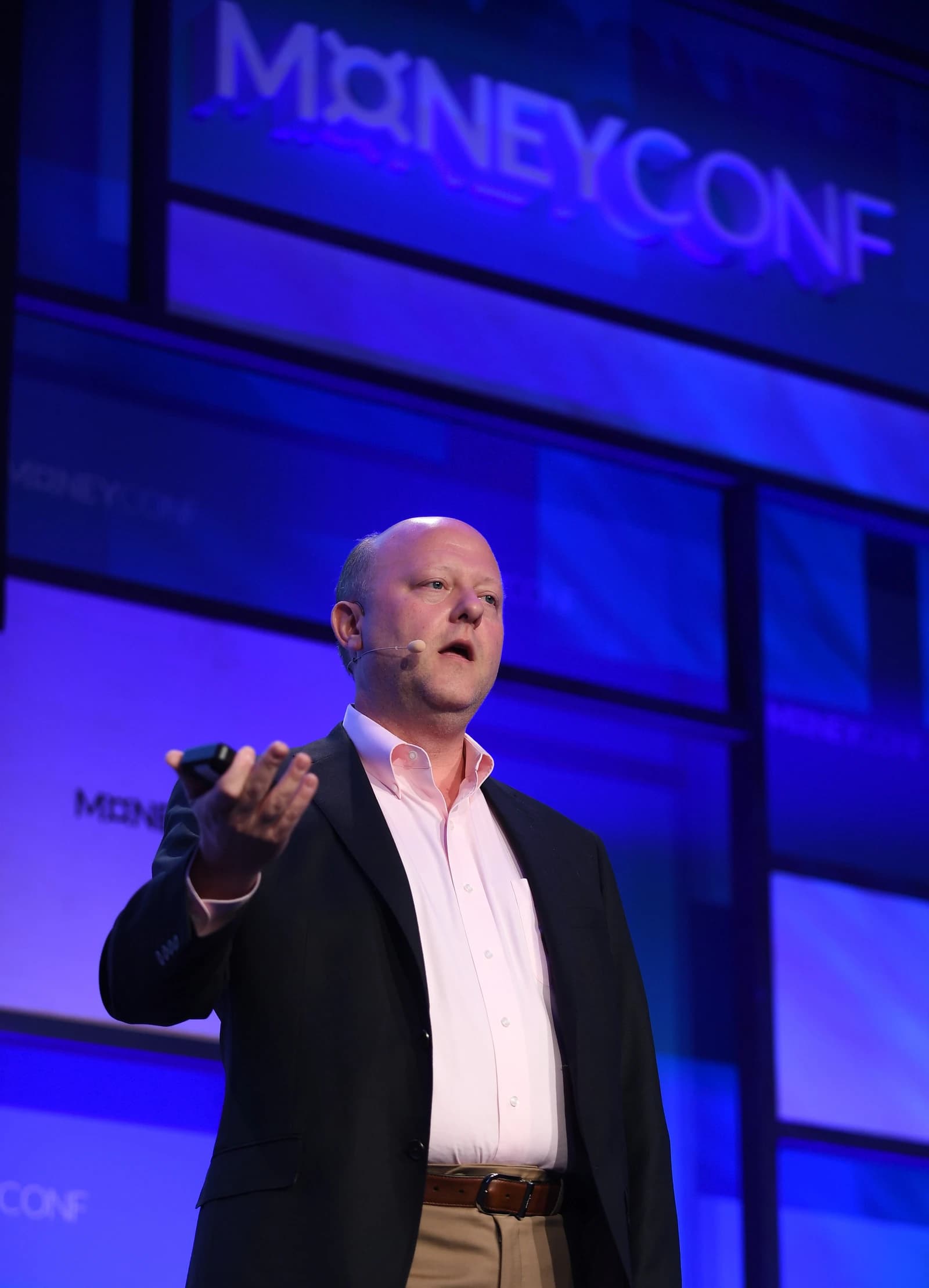 Jeremy Allaire, CEO of Circle, speaking on stage at a conference.