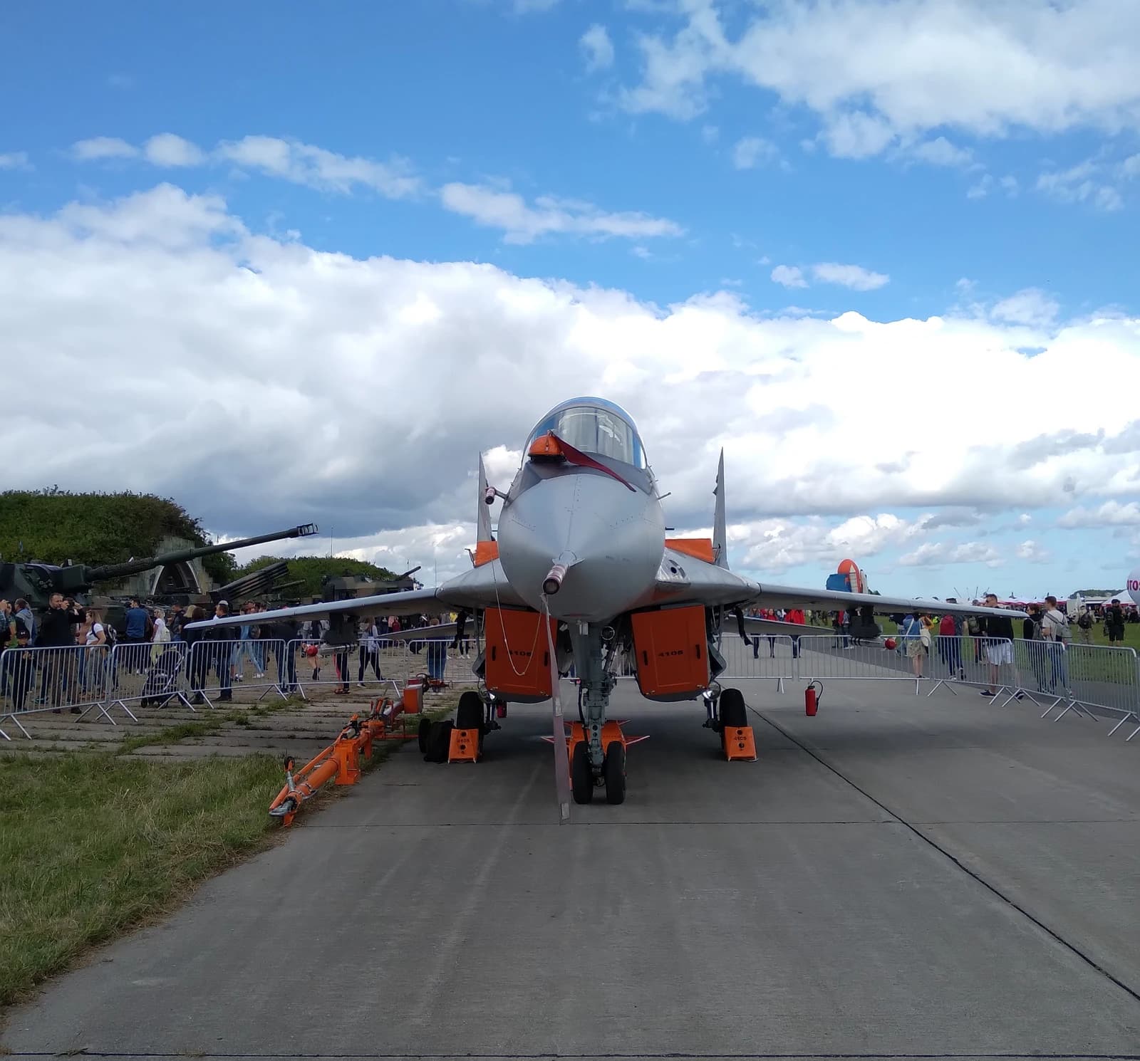 A Polish Air Force MiG-29 fighter jet on static display at Gdynia Aerobaltic.