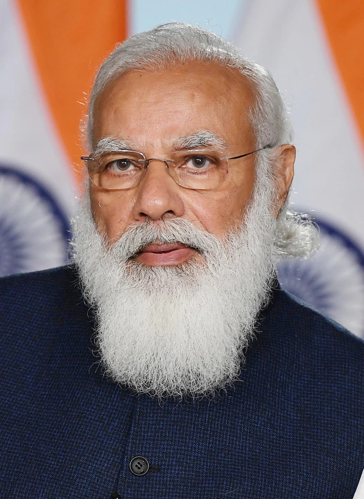 Narendra Modi, Prime Minister of India, looking directly at the camera.
