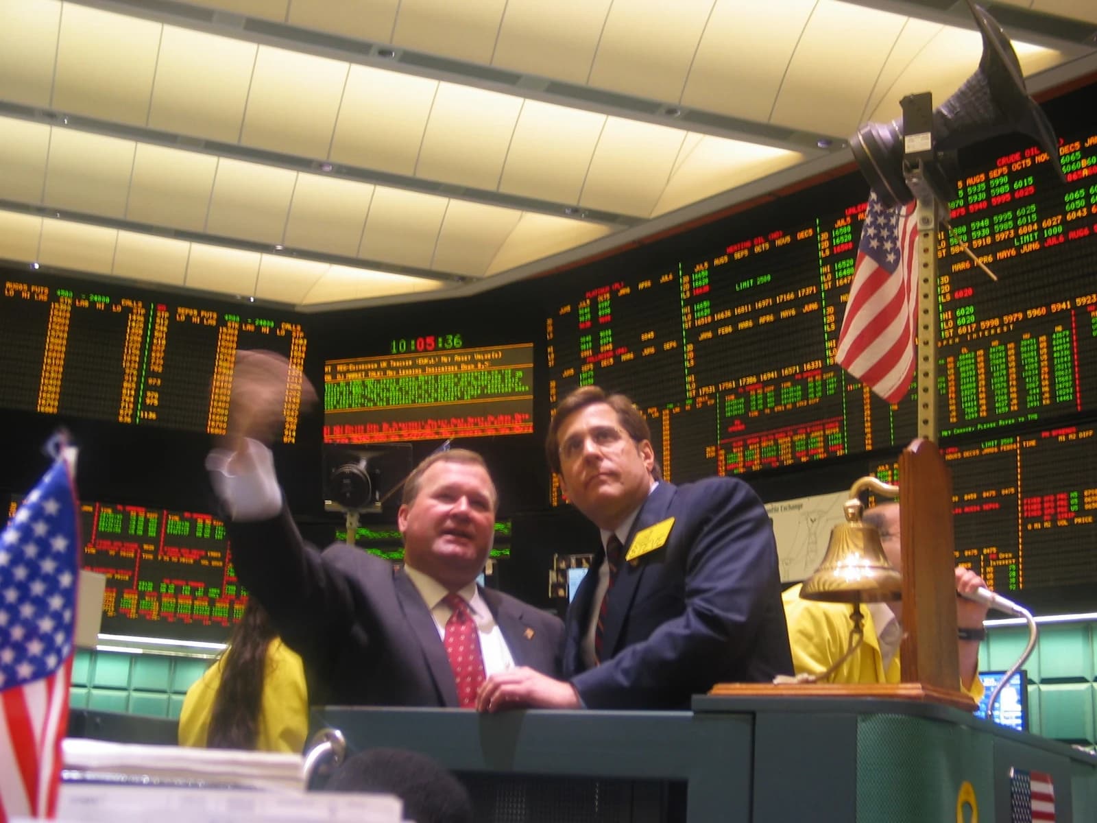 Steve Rothman, United States Congressman, visits the New York Mercantile Exchange trading floor.