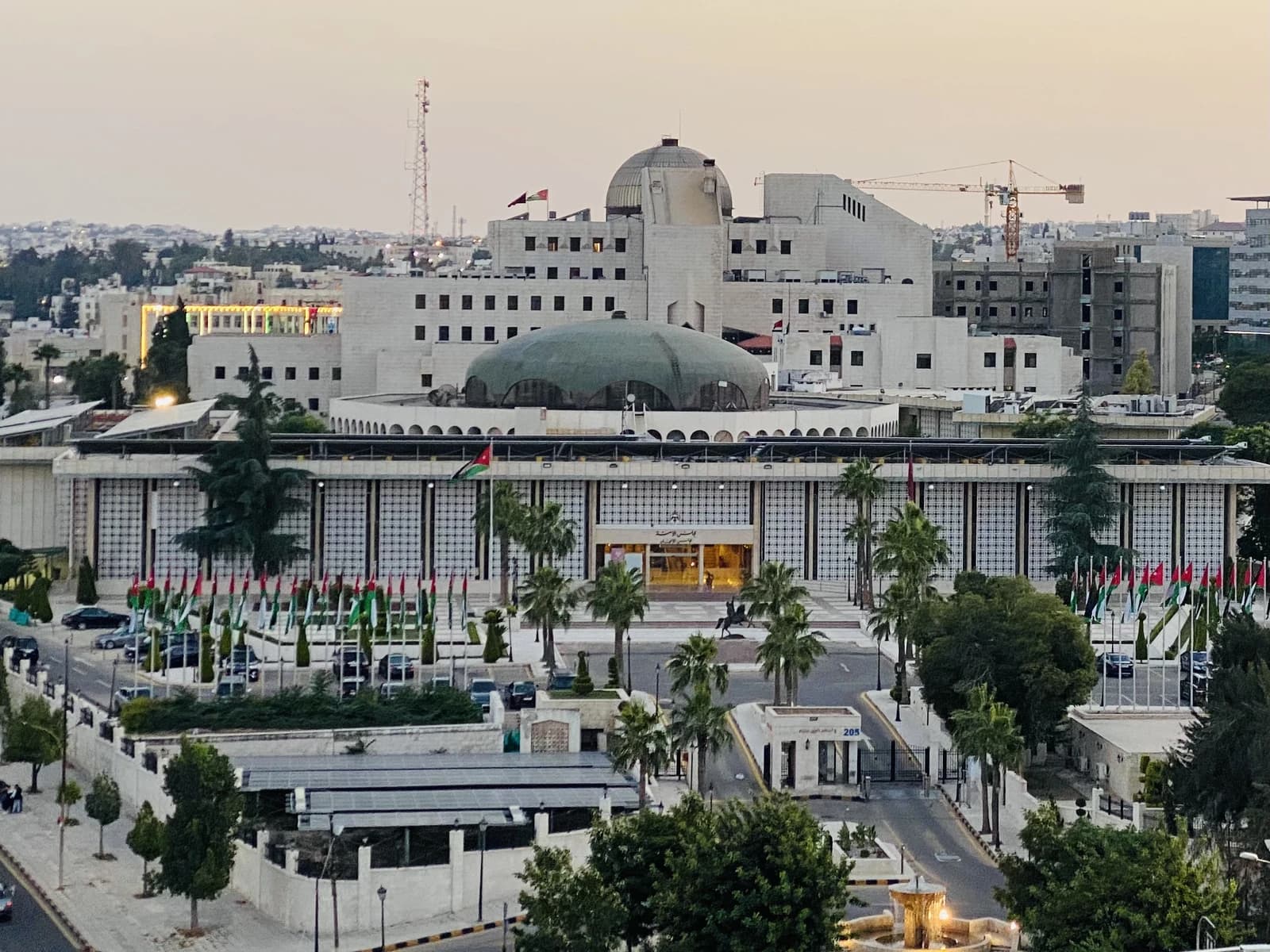 The Jordanian Parliament Dome Building, home to the House of Representatives, in Amman.