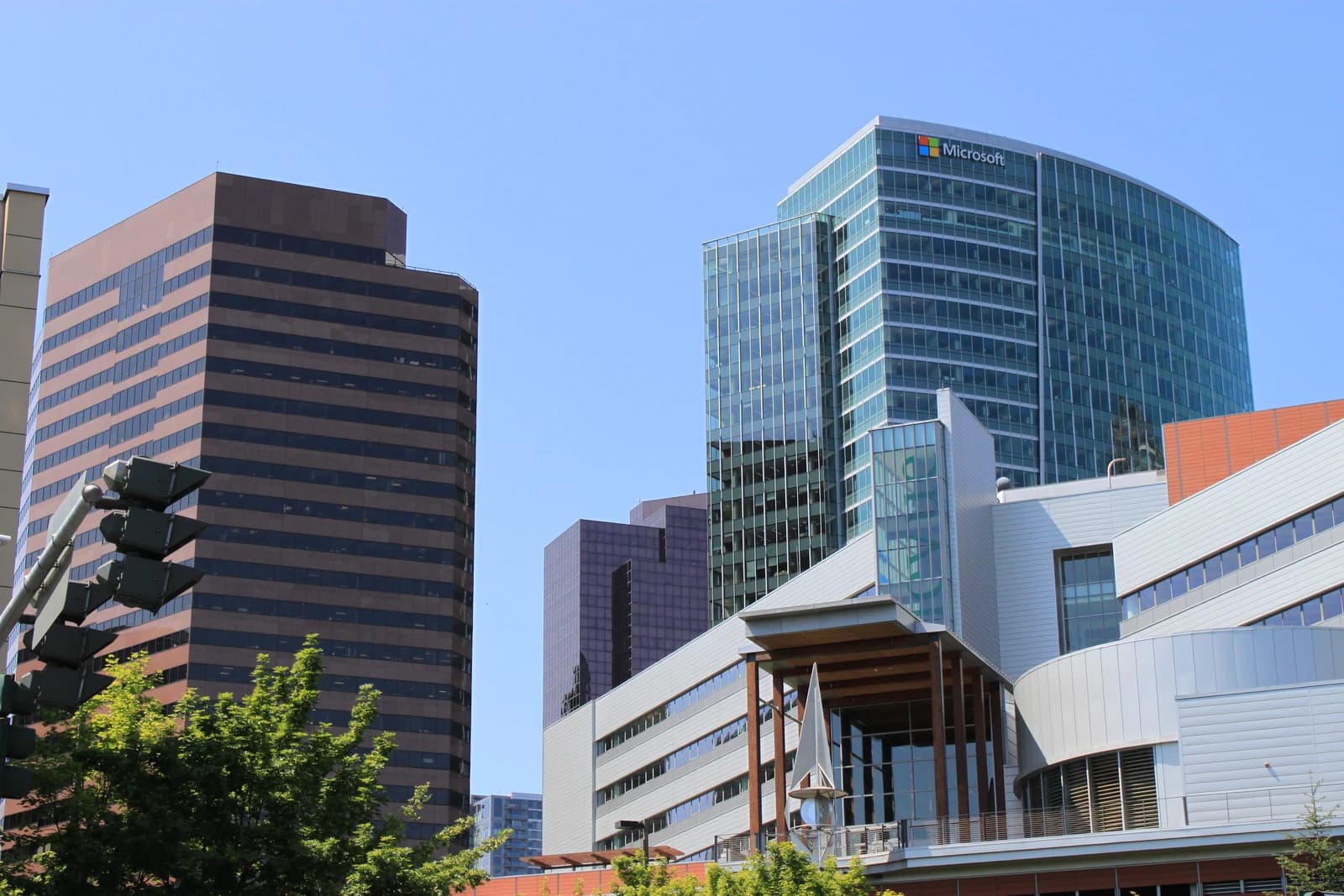 Buildings including the Microsoft corporate office in Bellevue, Washington.