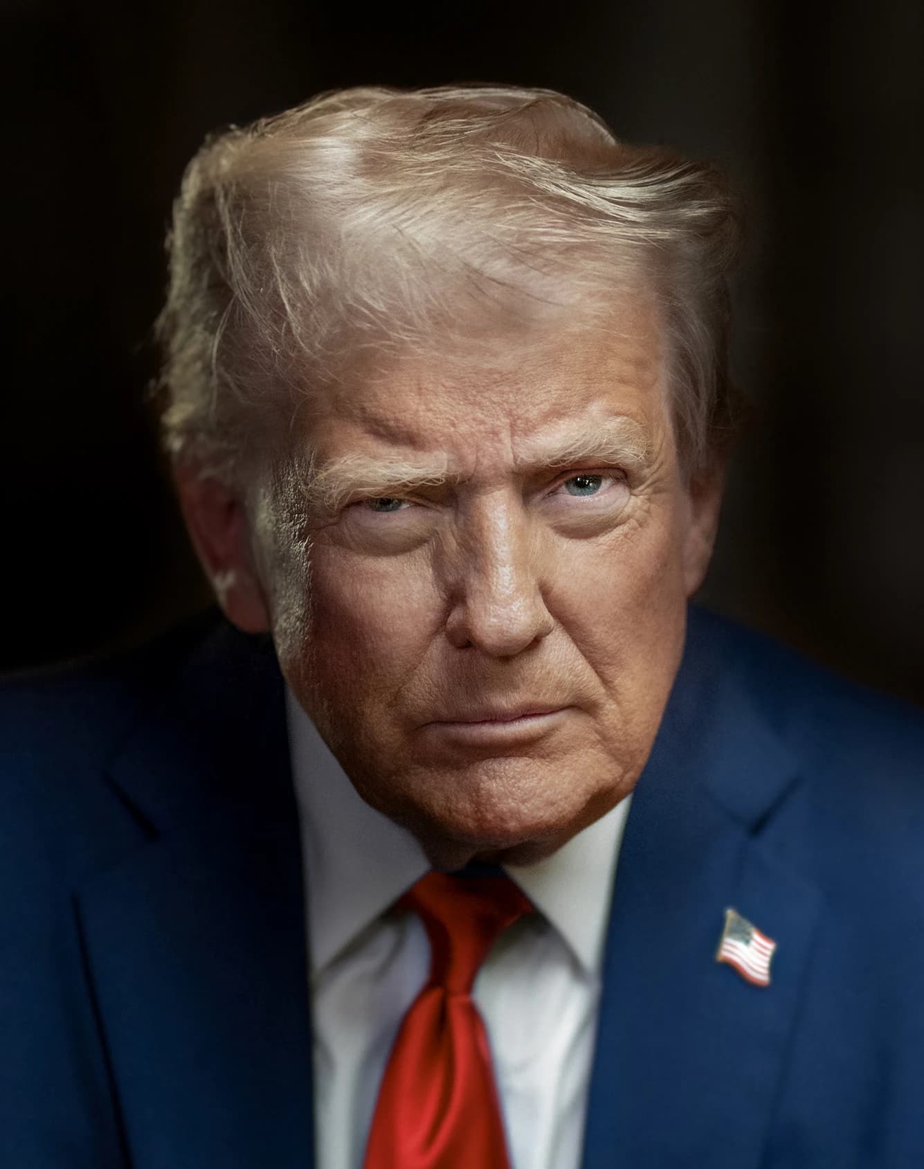Donald Trump, former President of the United States, in an official portrait.