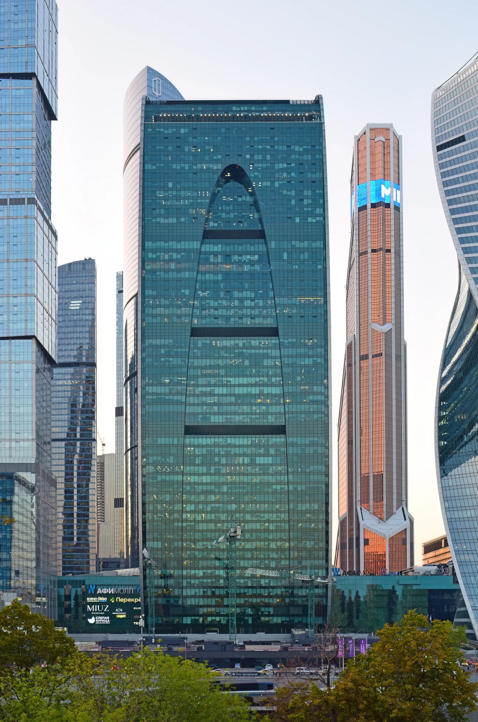 Skyscrapers, including the Empire and Mercury Towers, in Moscow City.