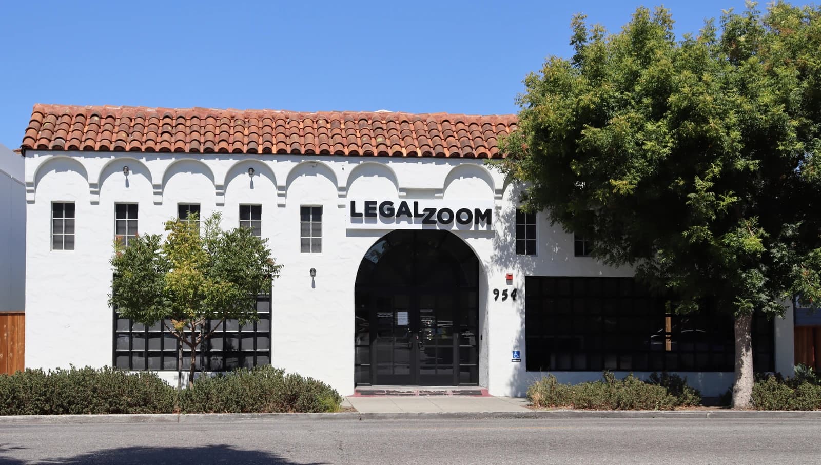 Exterior view of the LegalZoom office building at 954 Villa Street in Mountain View.