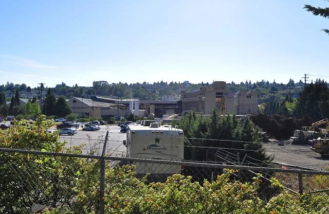 Nucor Steel plant buildings and industrial area in Seattle, Washington.