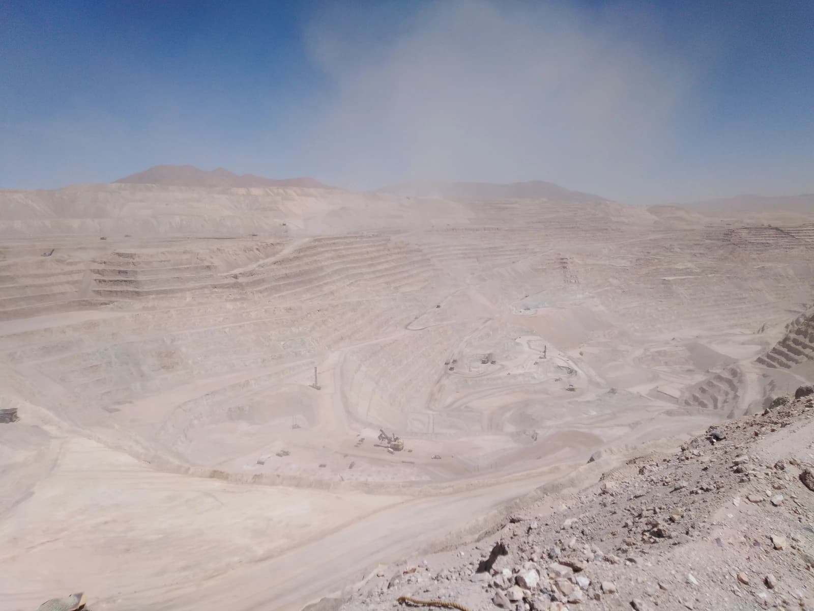 Aerial view of Mina Radomiro Tomic, an open-pit copper mine in the Atacama Desert.