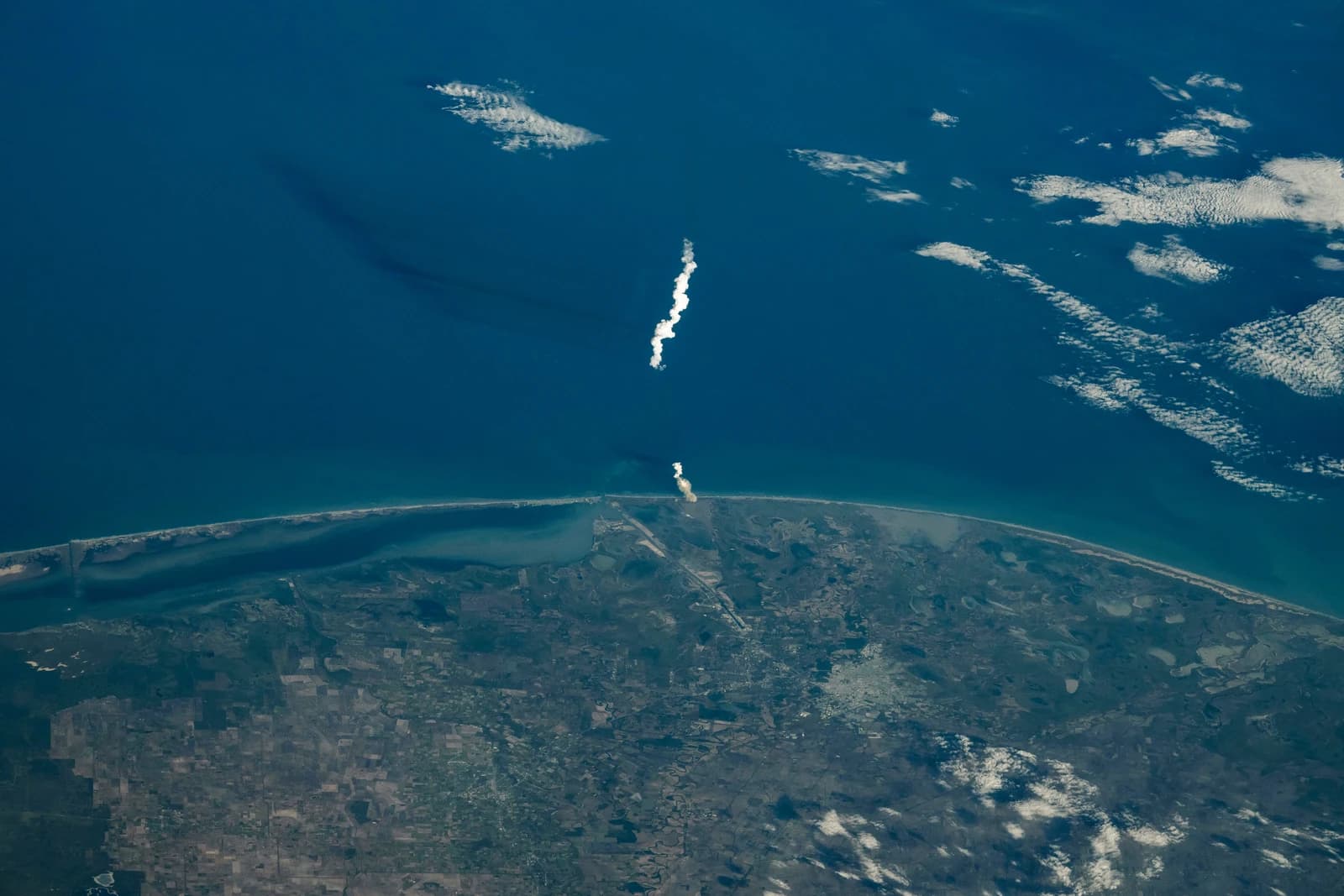 SpaceX Starship 6 rocket launch viewed from the International Space Station.
