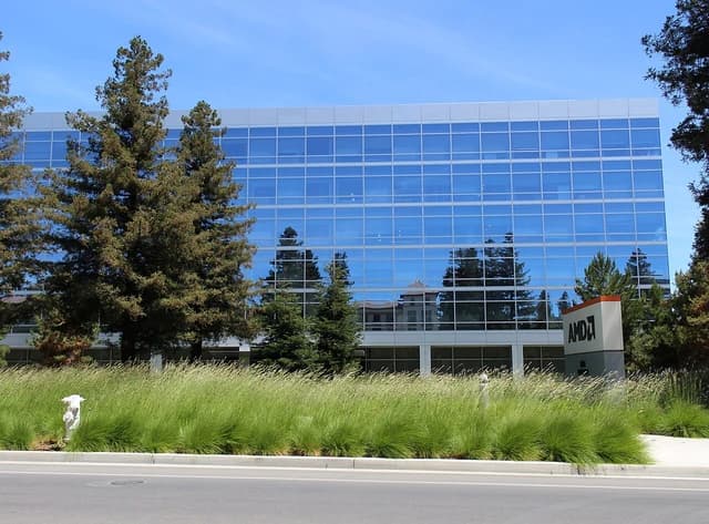 Advanced Micro Devices, Inc. (AMD) corporate headquarters building in Santa Clara, California.