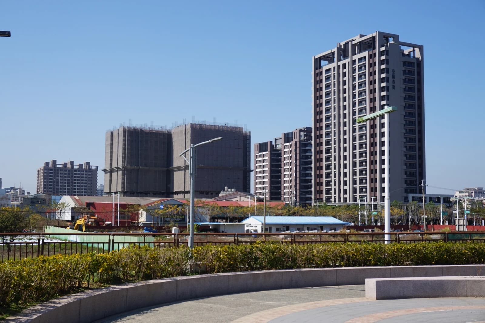 Newly built apartment buildings and buildings under construction in Beitun, Taichung.