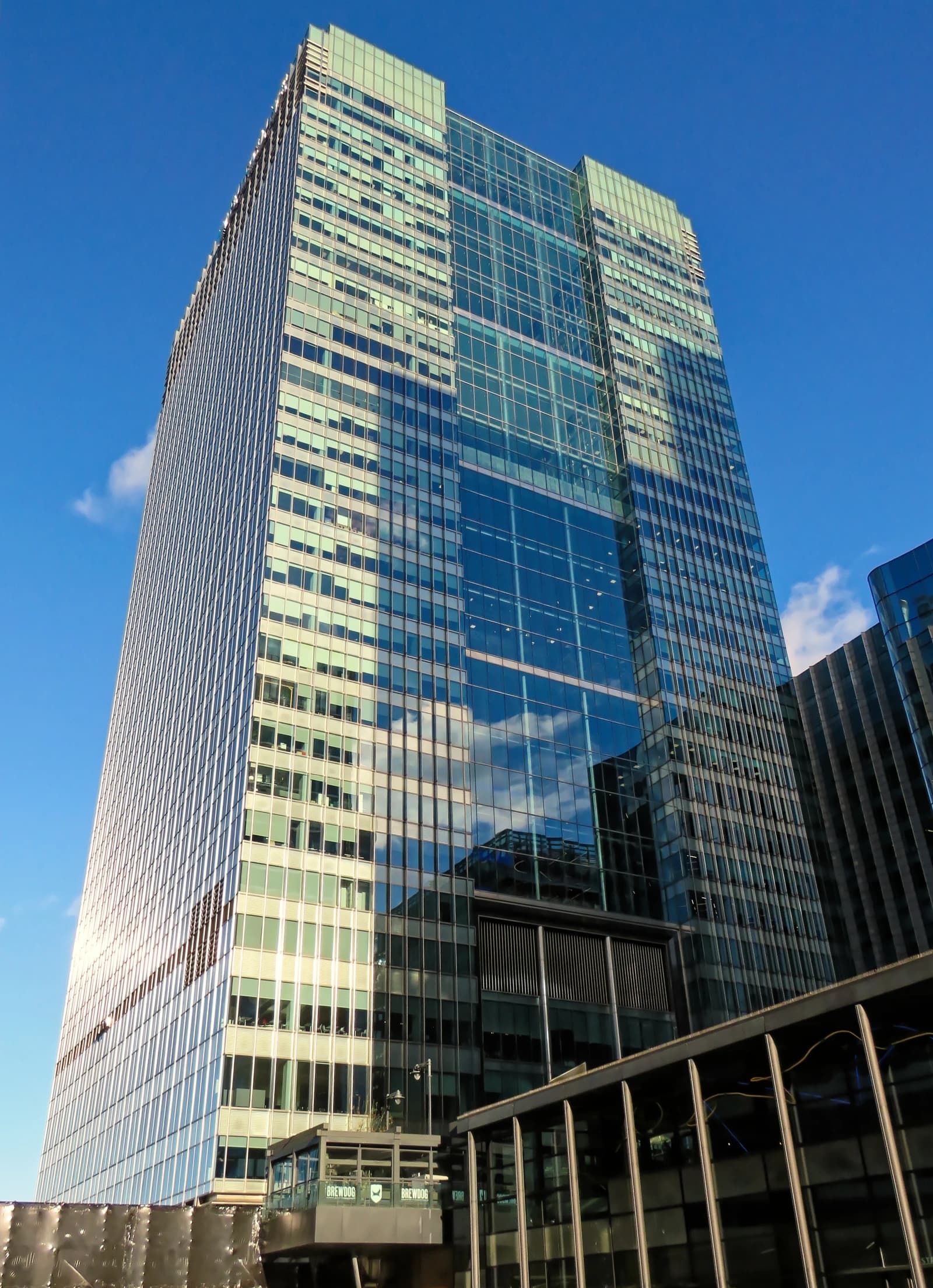 Barclays global headquarters, 1 Churchill Place, in Canary Wharf, London, England.