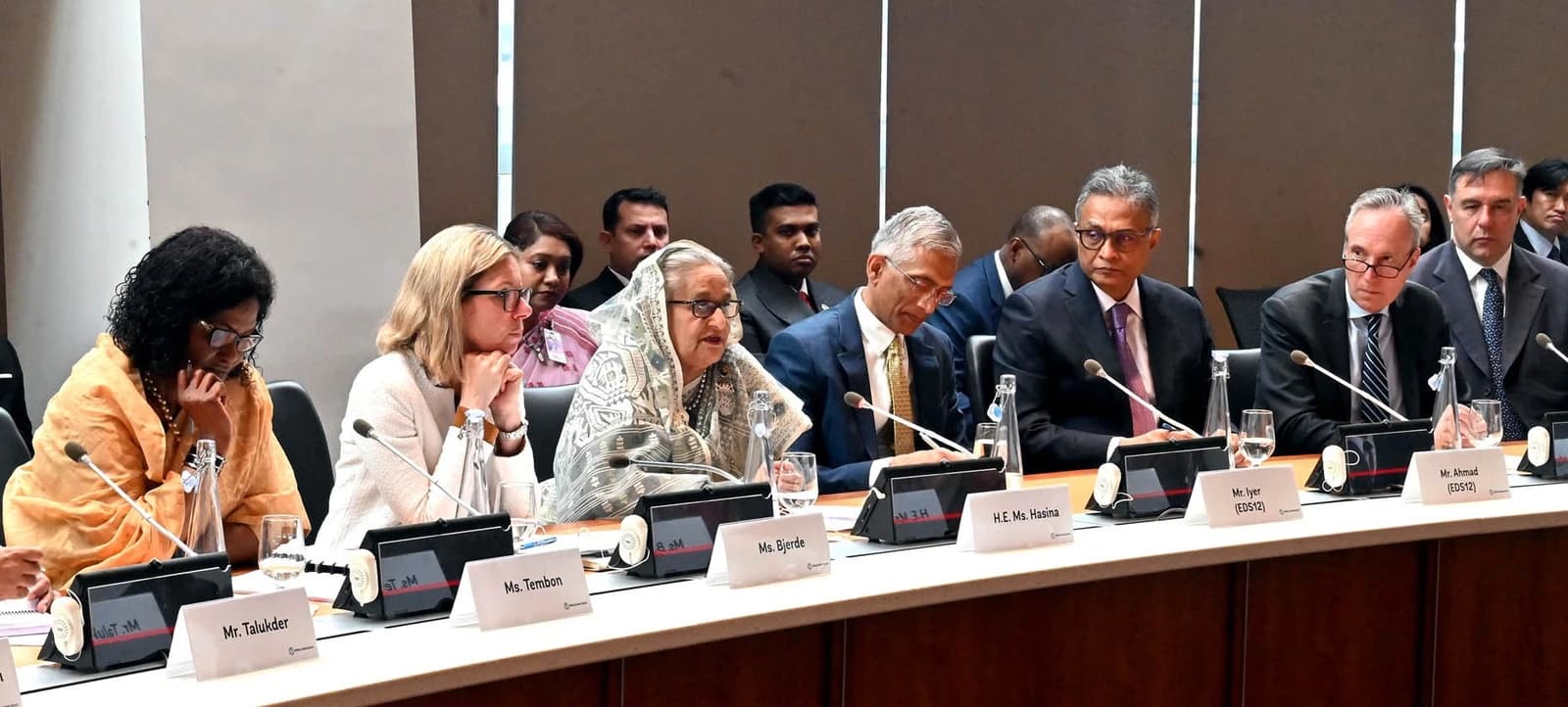 Prime Minister Sheikh Hasina speaking at a meeting with World Bank Executive Directors.