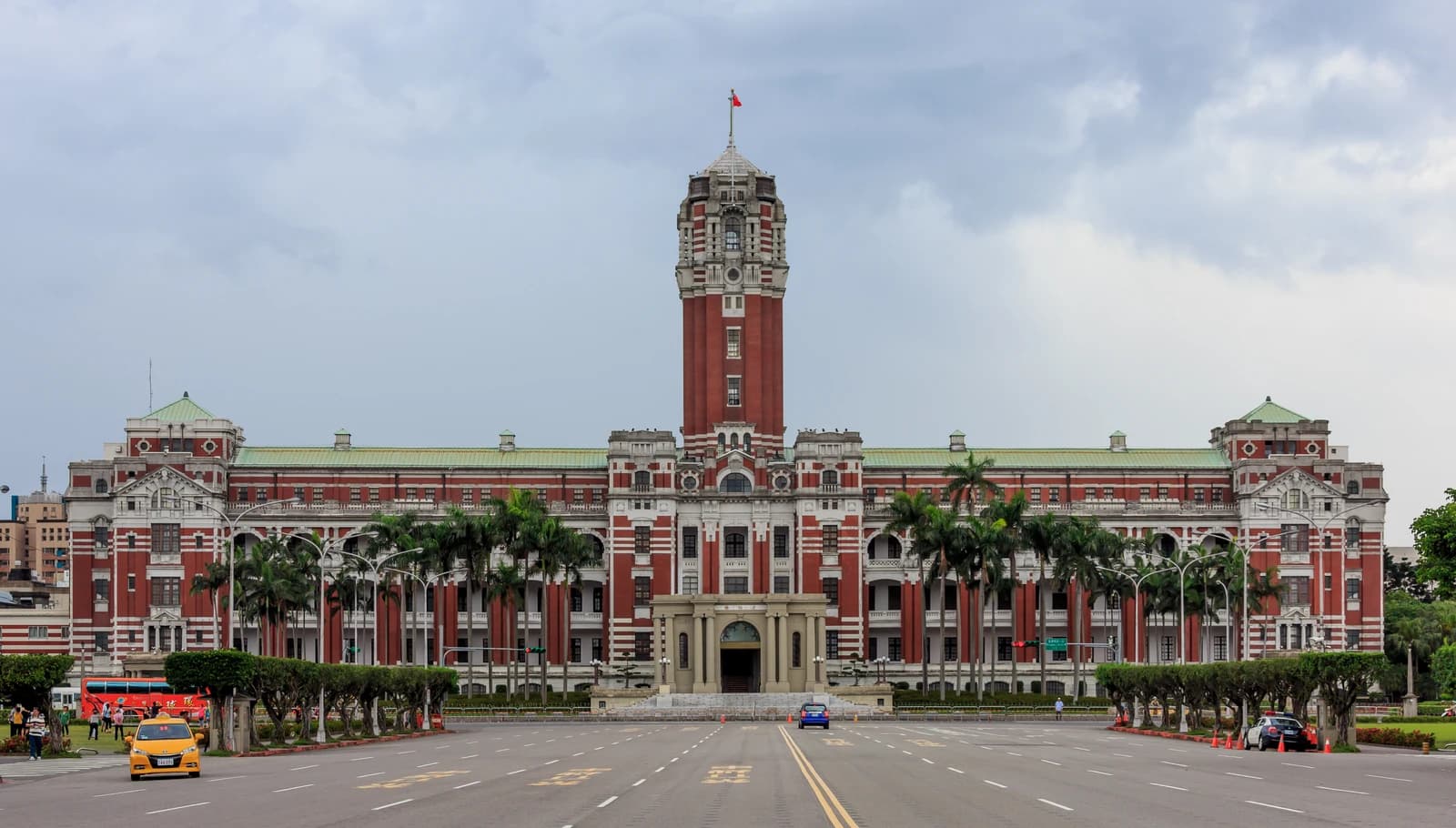 The Presidential Office Building in Taipei, Taiwan, viewed from a street.