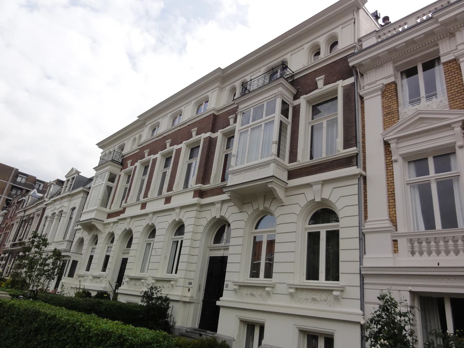 Exterior view of historic residential buildings in Nijmegen, Netherlands.