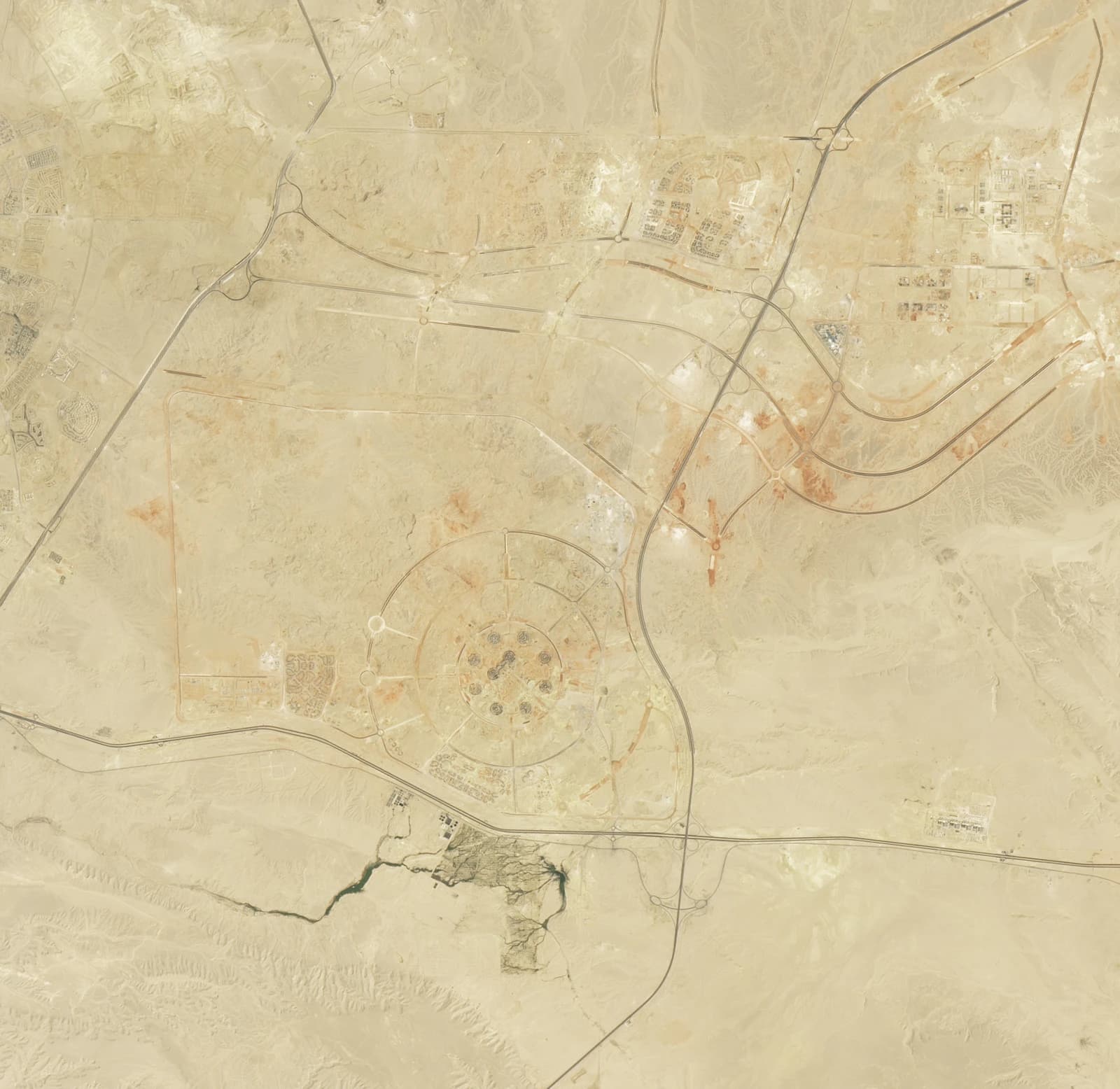 Aerial view of the developing urban landscape in Egypt's New Capital.