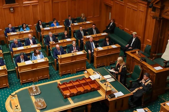 Members of New Zealand's Parliament seated in the chamber during a session.