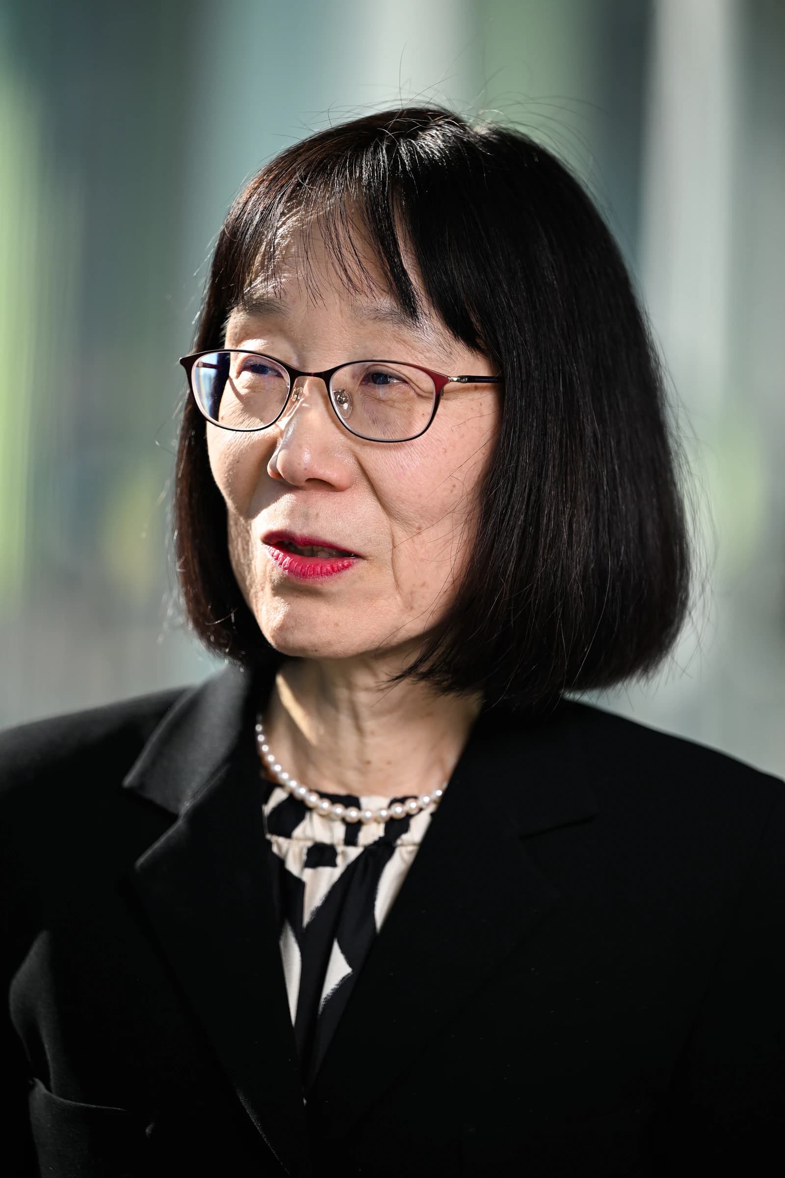Judge Tomoko Akane, President of the International Criminal Court, looking sideways.