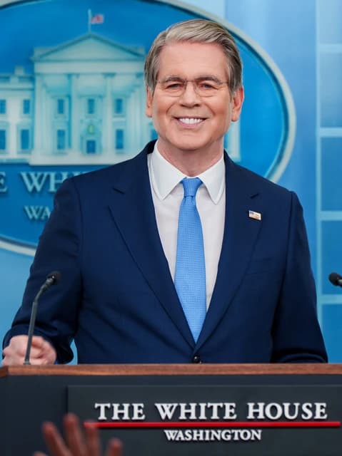 Treasury Secretary Scott Bessent speaking at a White House press briefing.
