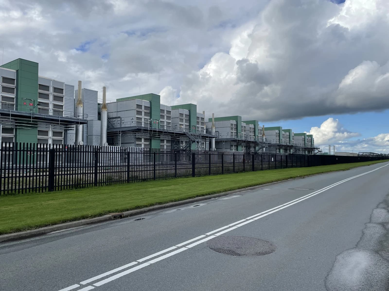 Microsoft Data Center in Middenmeer, the Netherlands, under a cloudy sky.