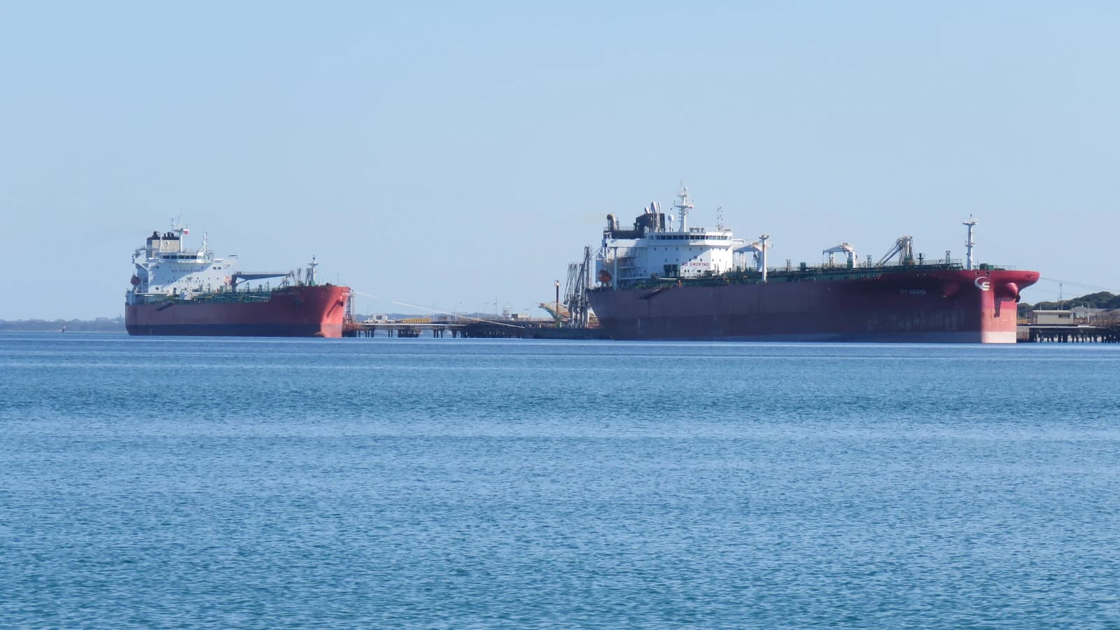 Oil and chemical tanker Atlantic Prince and crude oil tanker STI Guard at BP Oil Refinery Jetty, Kwinana.