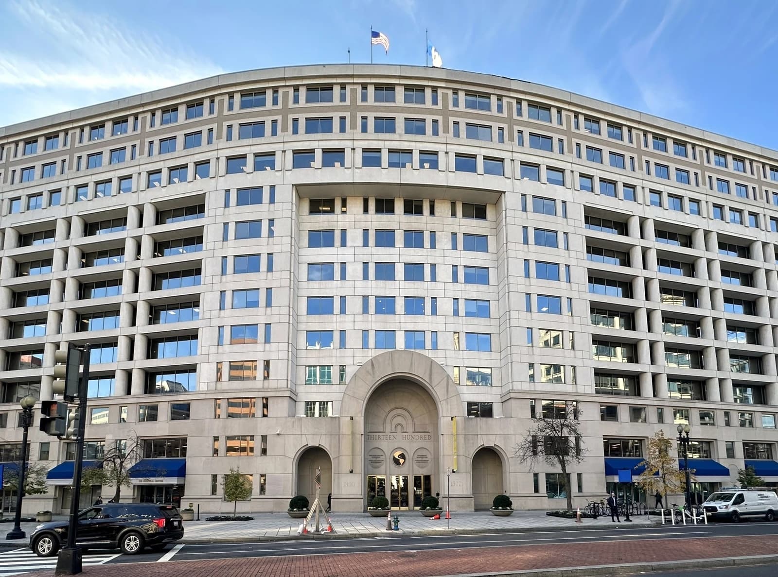 Exterior of the Inter-American Development Bank headquarters building in Washington D.C.