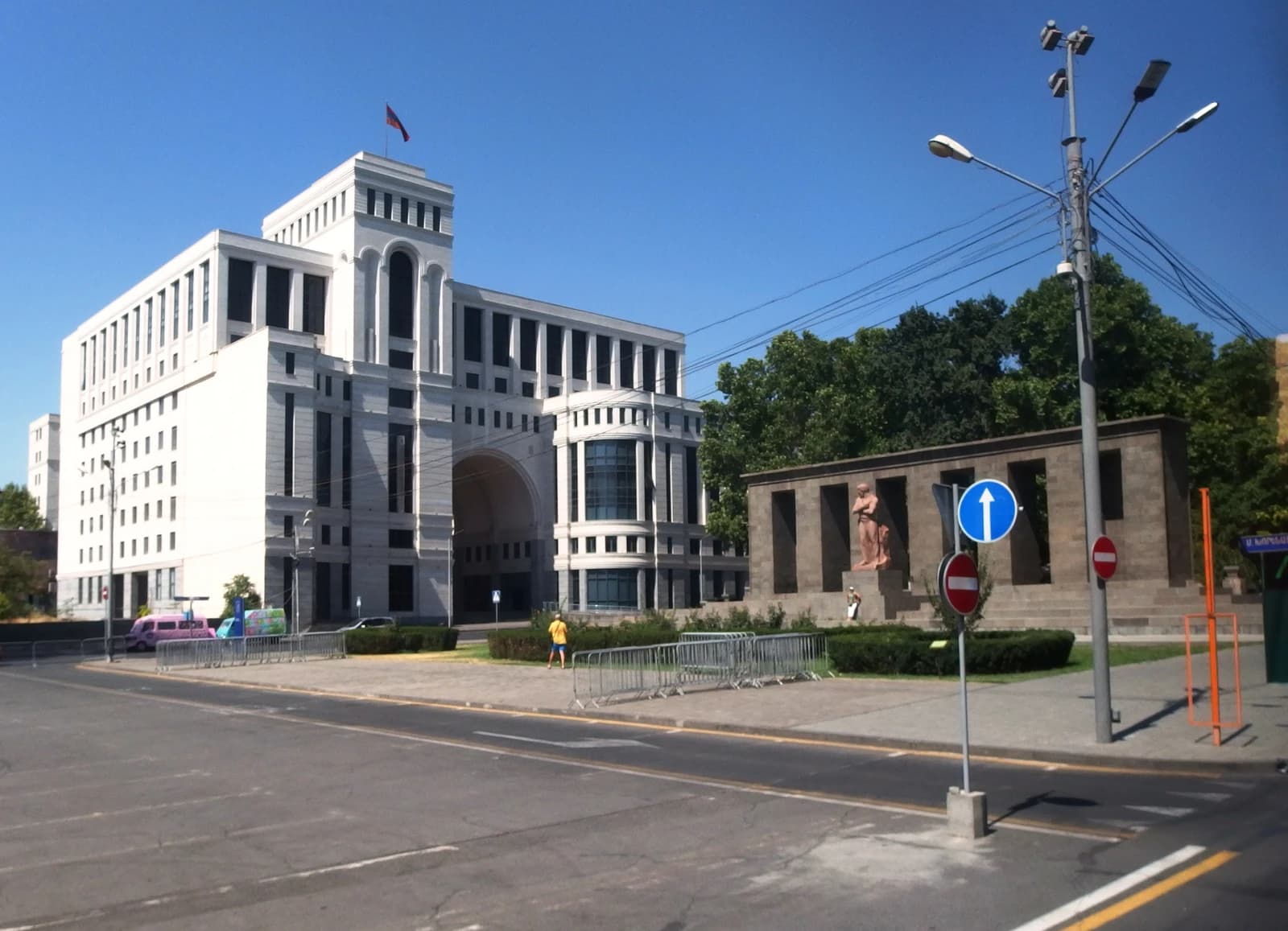 Exterior view of the Ministry of Foreign Affairs building in Yerevan, Armenia.