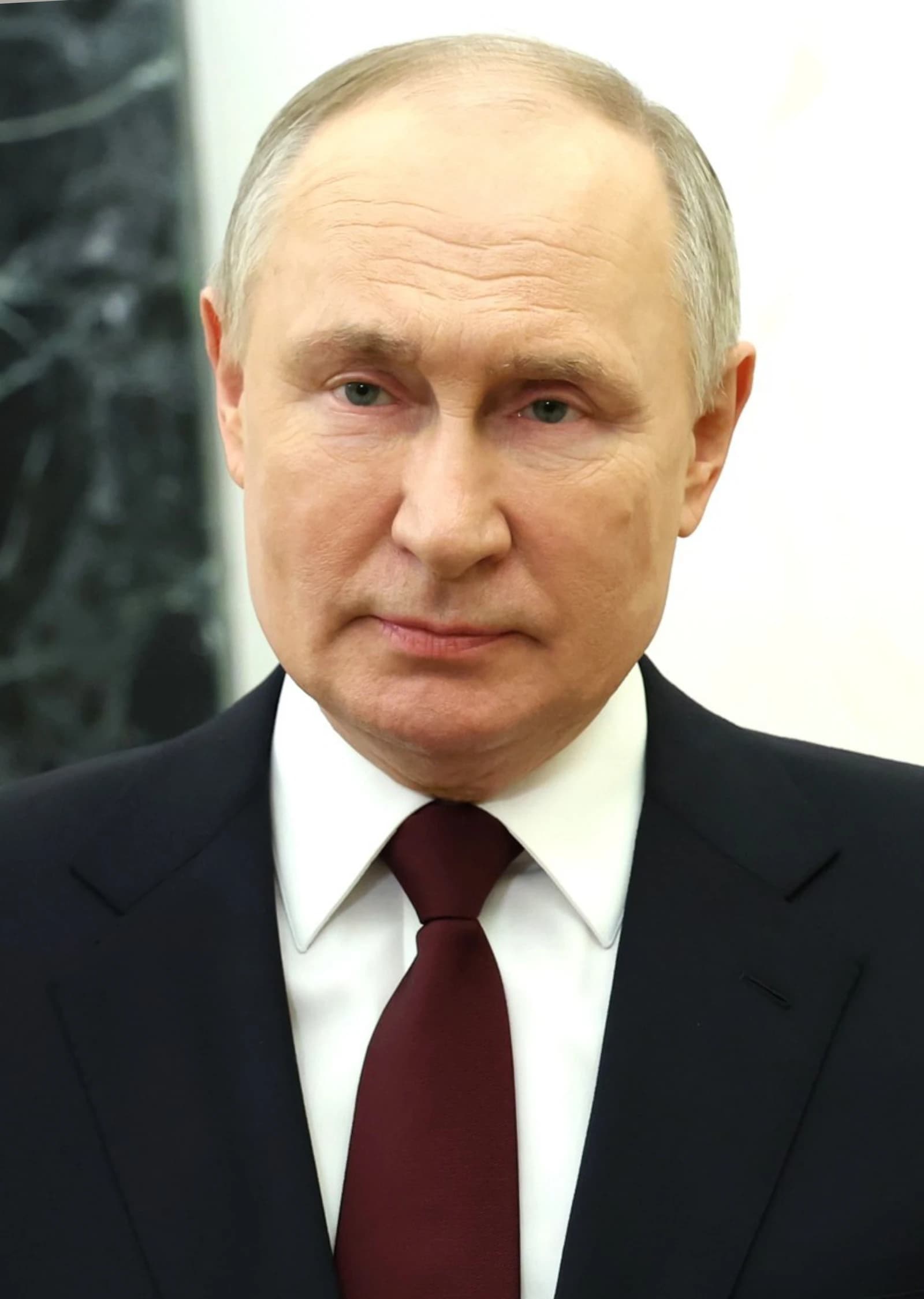 Vladimir Putin, President of Russia, looks forward in an official portrait.