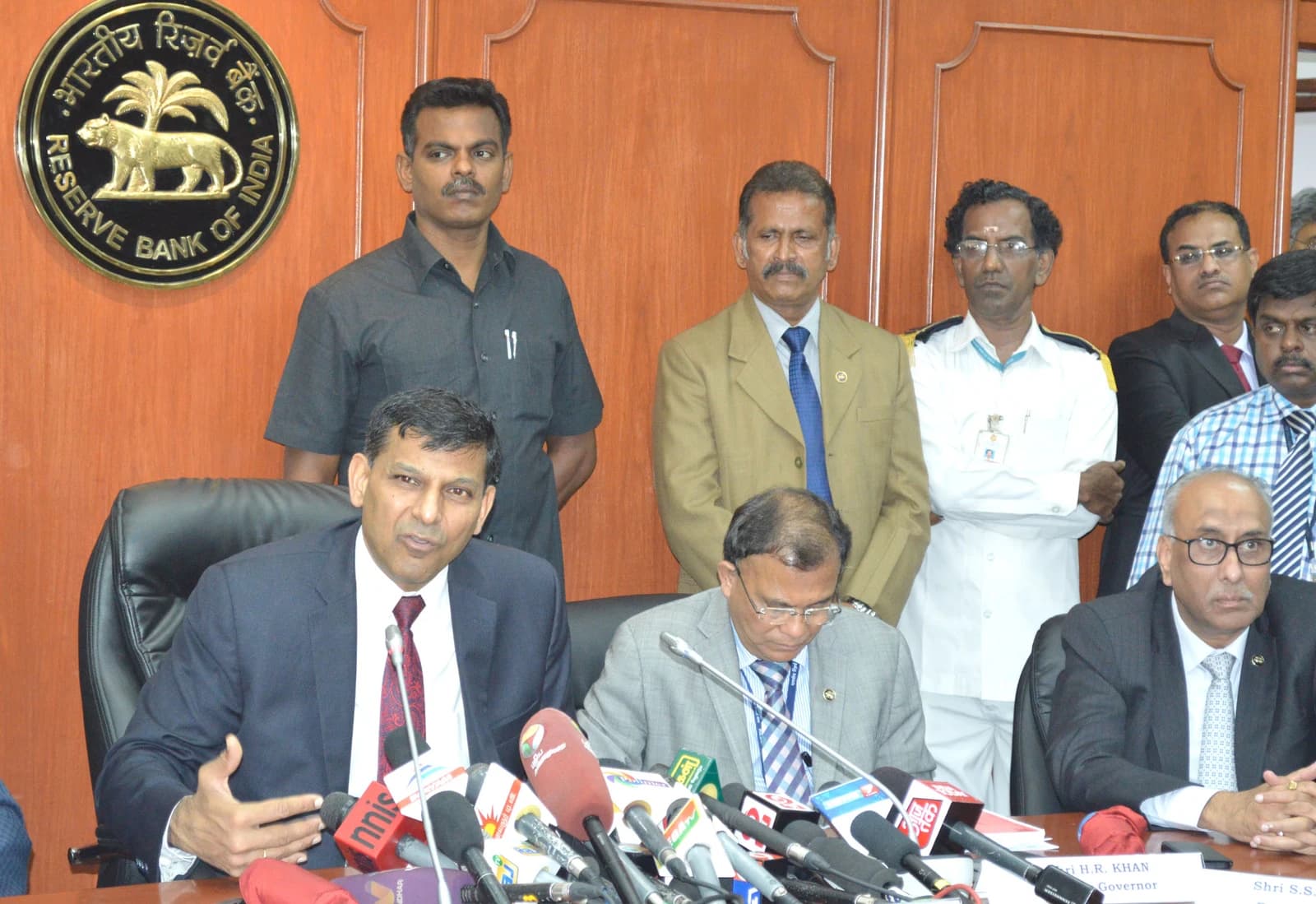Raghuram Rajan, Governor of Reserve Bank of India, addressing the media in Chennai.
