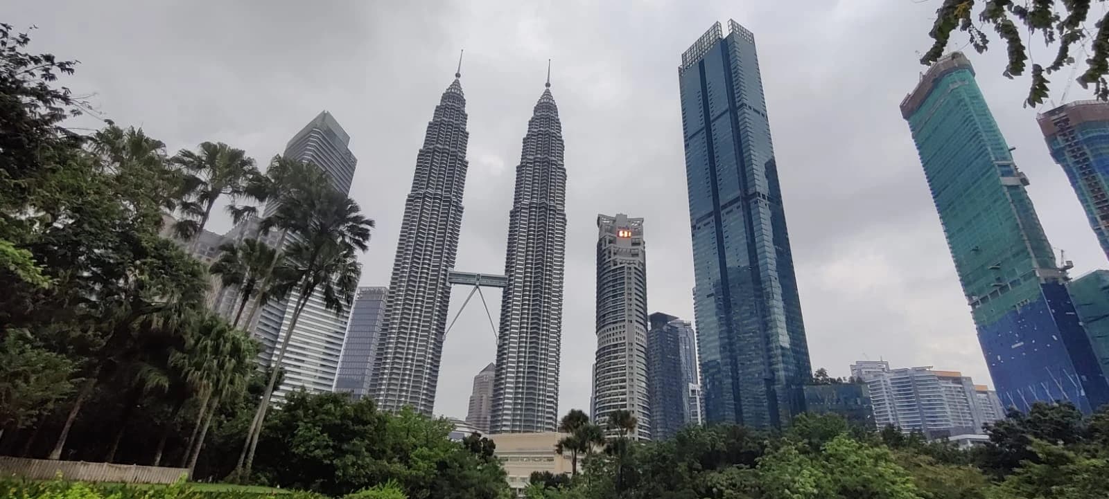 Petronas Twin Towers and other tall buildings in Kuala Lumpur, Malaysia.