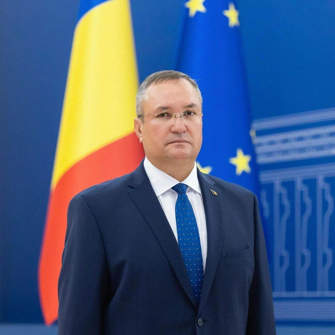 Nicolae Ciucă, former Prime Minister of Romania, standing for a portrait.