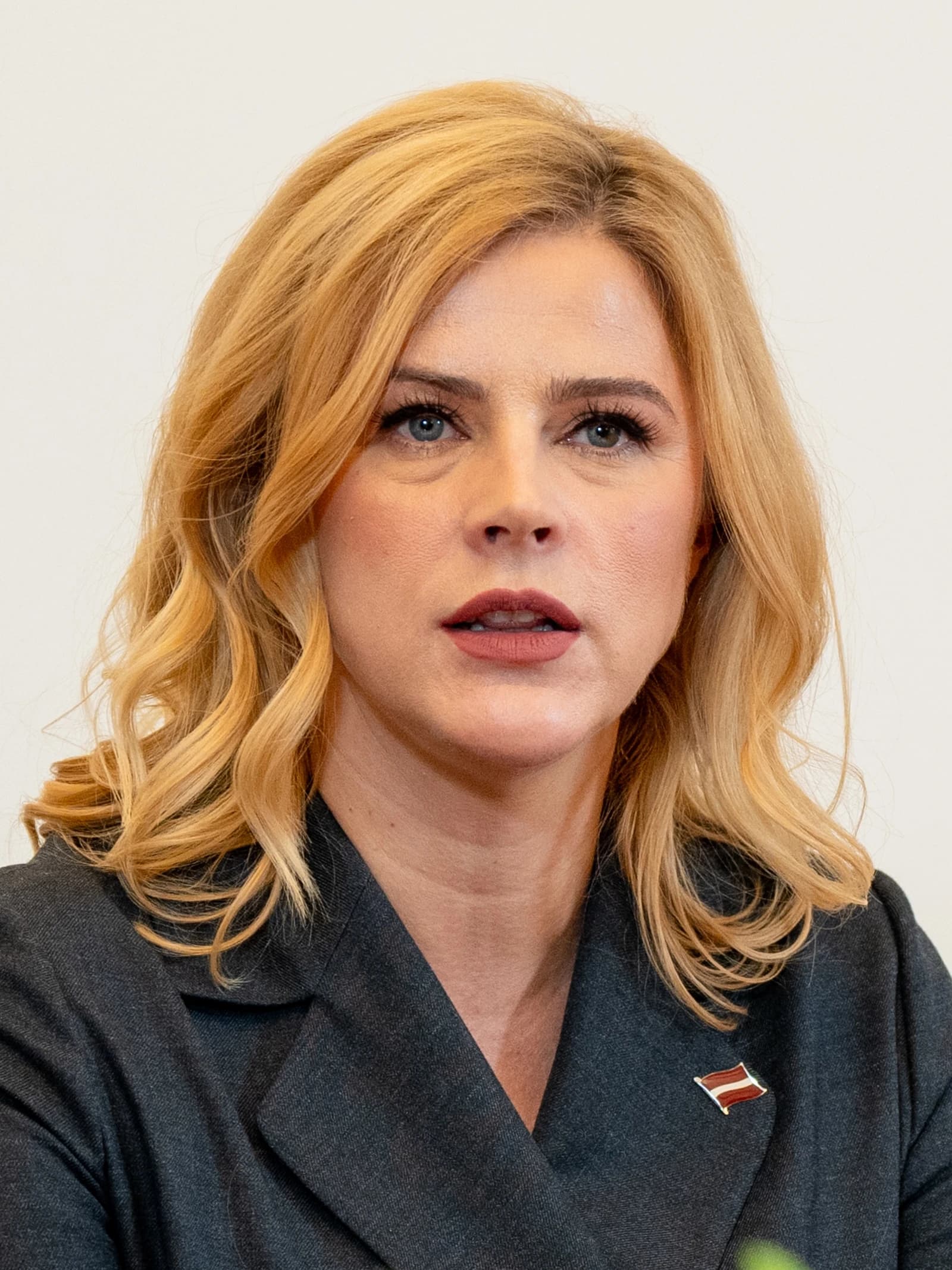 Evika Siliņa, Prime Minister of Latvia, speaking at an event.