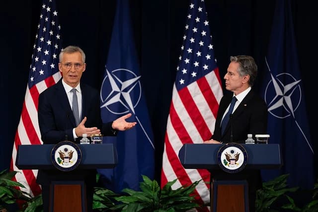 Secretary Blinken and NATO Secretary General speak at a joint press availability.