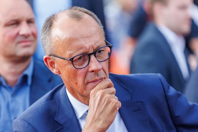 Friedrich Merz, German politician, attending a campaign event in Erfurt.