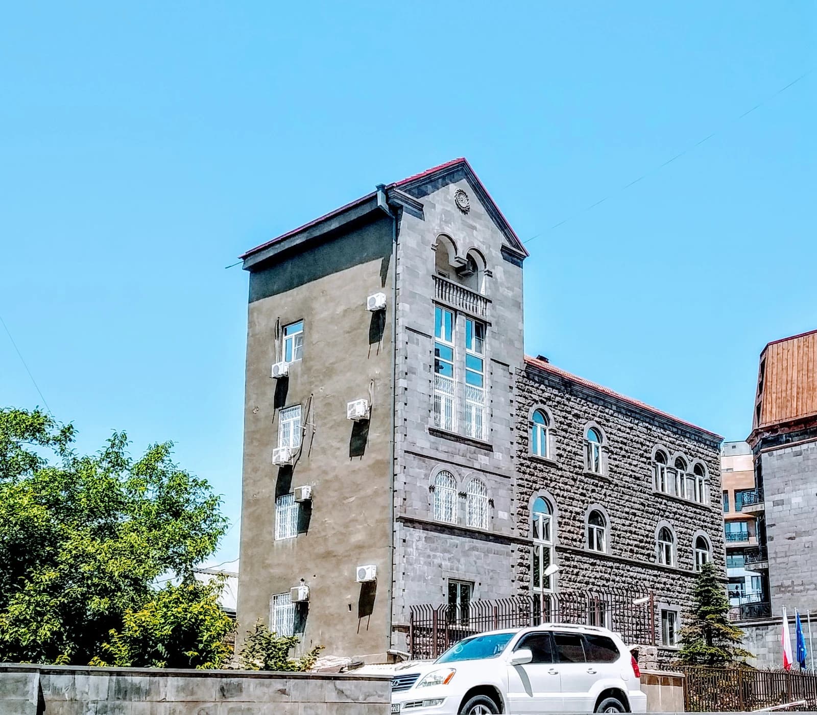 Exterior of the Embassy of Poland building in Yerevan, Armenia.