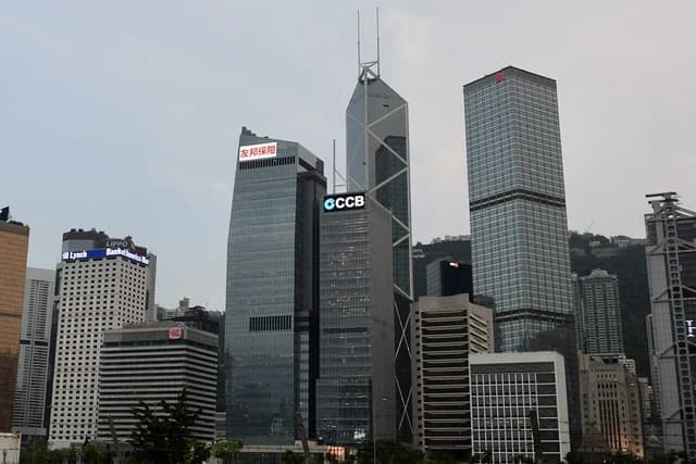 Skyscrapers of AIA Central in Central, Hong Kong.