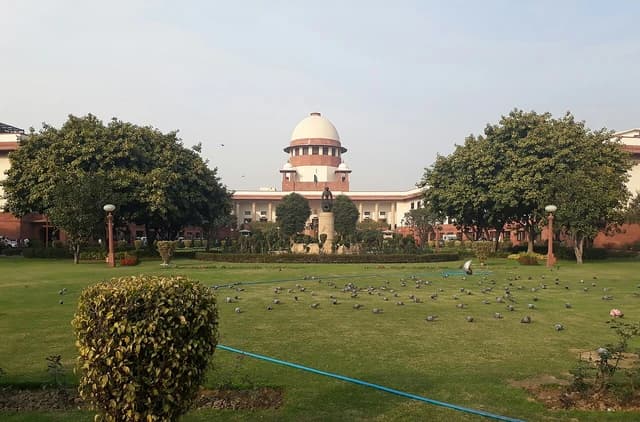 Exterior view of the Supreme Court of India building, New Delhi.
