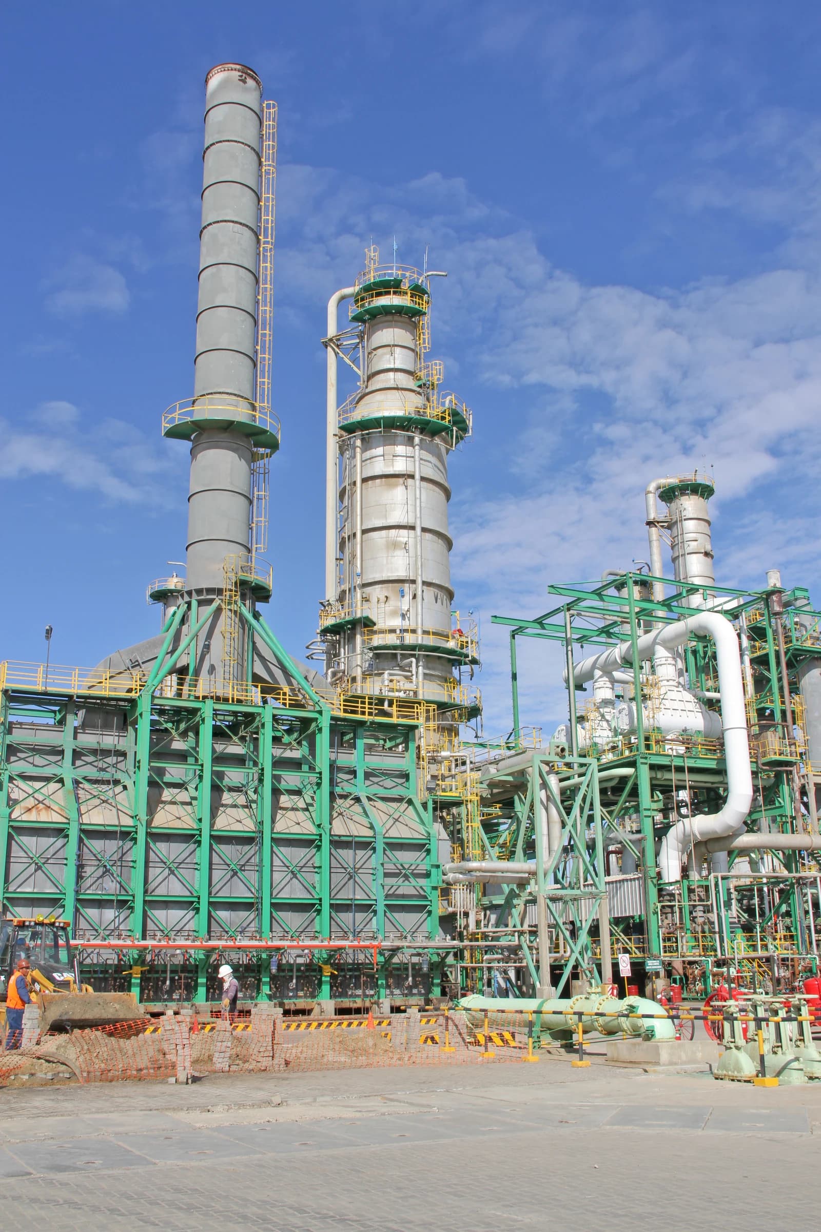Talara refinery, Piura, Peru, showing large industrial towers and pipework.