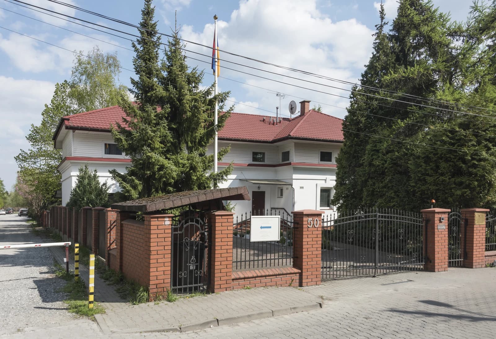 Exterior view of the Embassy of Armenia building in Warsaw, Poland.