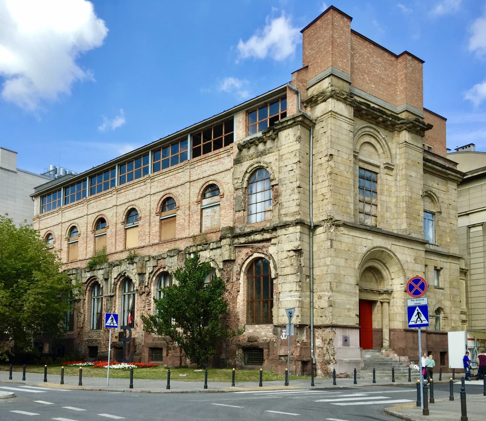 Exterior view of the former National Bank building in Warsaw, Poland.