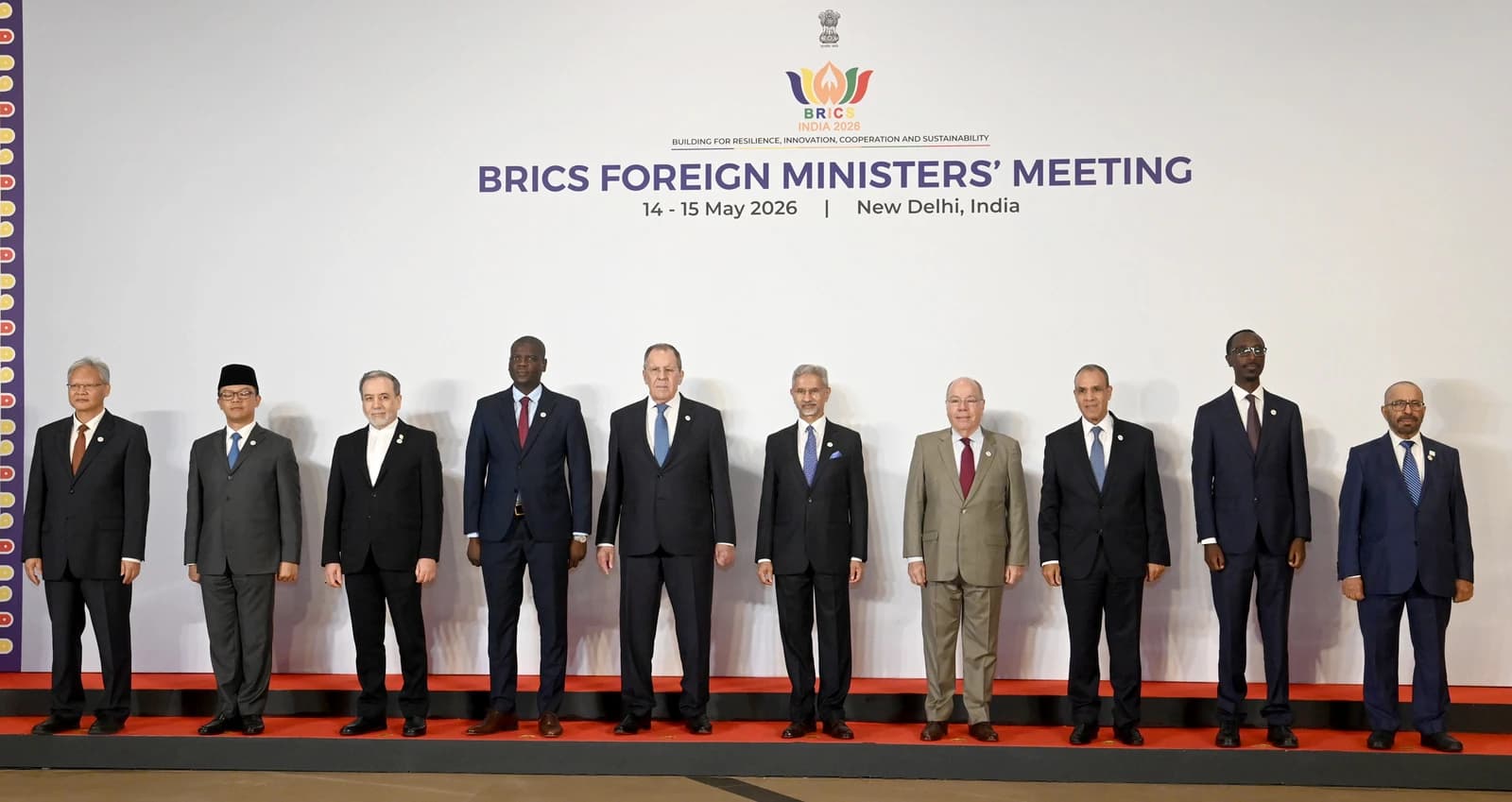 Dr. Subrahmanyam Jaishankar and other BRICS Foreign Ministers in a group photograph.