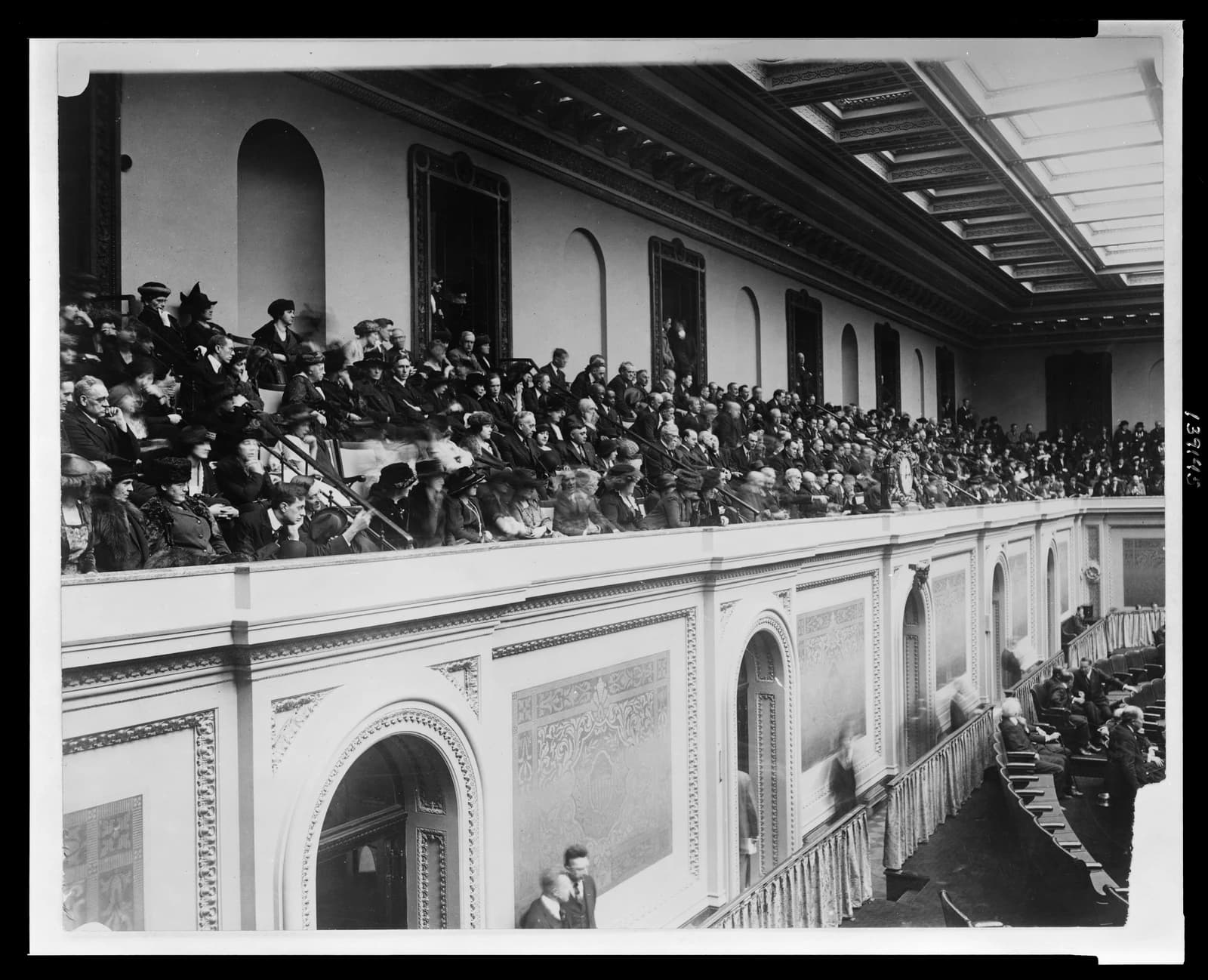People seated in the gallery of the House of Representatives chamber, U.S. Capitol.