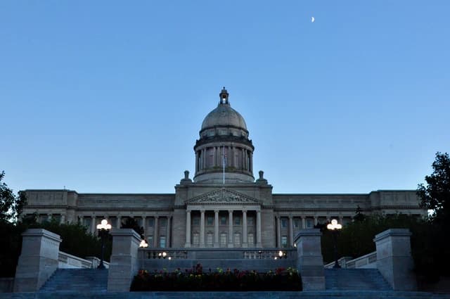 North facade of the Kentucky State Capitol building in Frankfort, Kentucky.