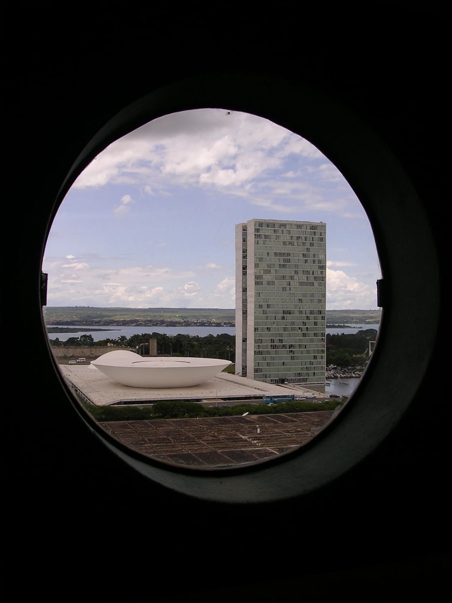 Exterior view of the National Congress of Brazil buildings in Brasilia.