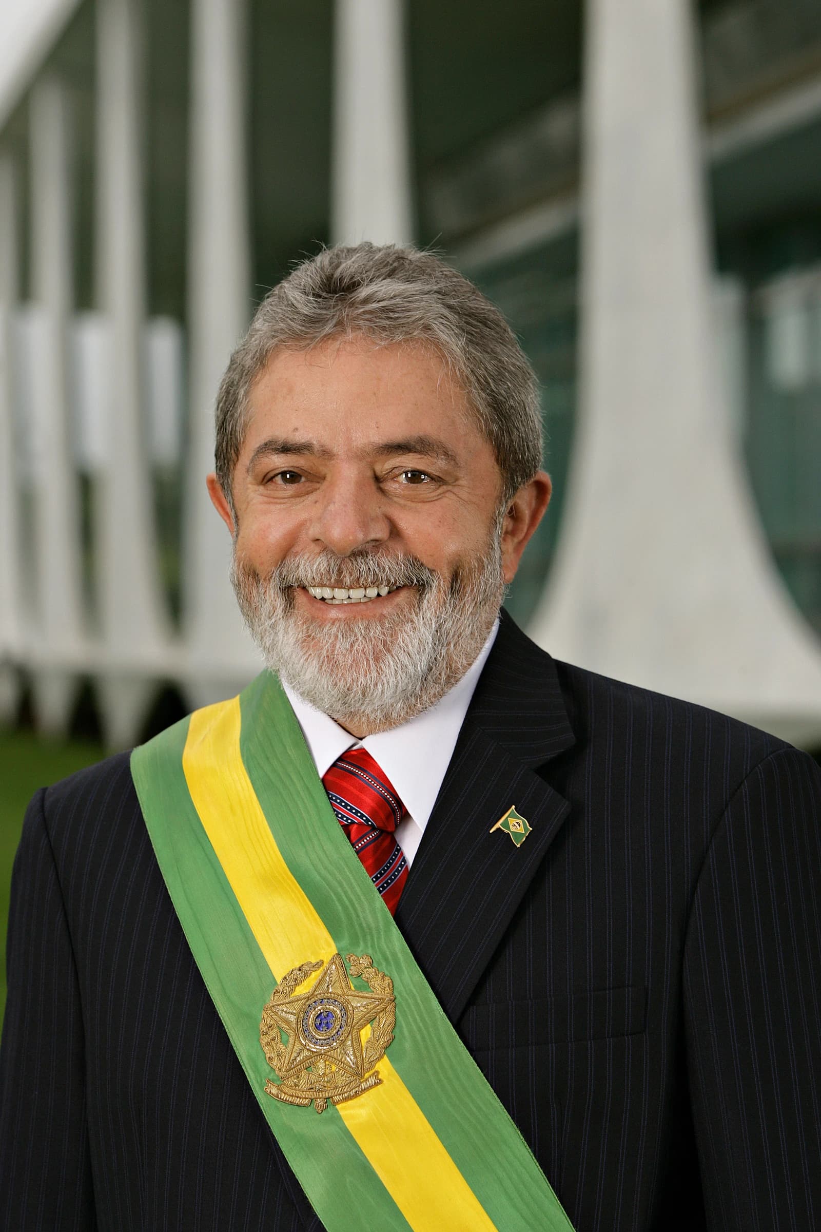 Luiz Inácio Lula da Silva, former President of Brazil, smiles in a formal portrait.