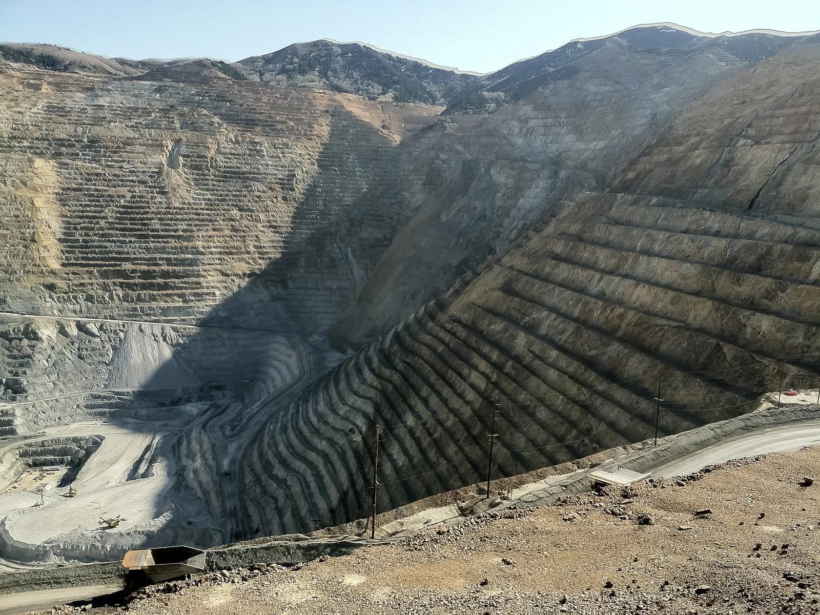 Bingham Canyon Mine, an open-pit operation in the mountains of Utah.